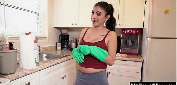  Attractive Latina maid sells her pussy for extra cash
